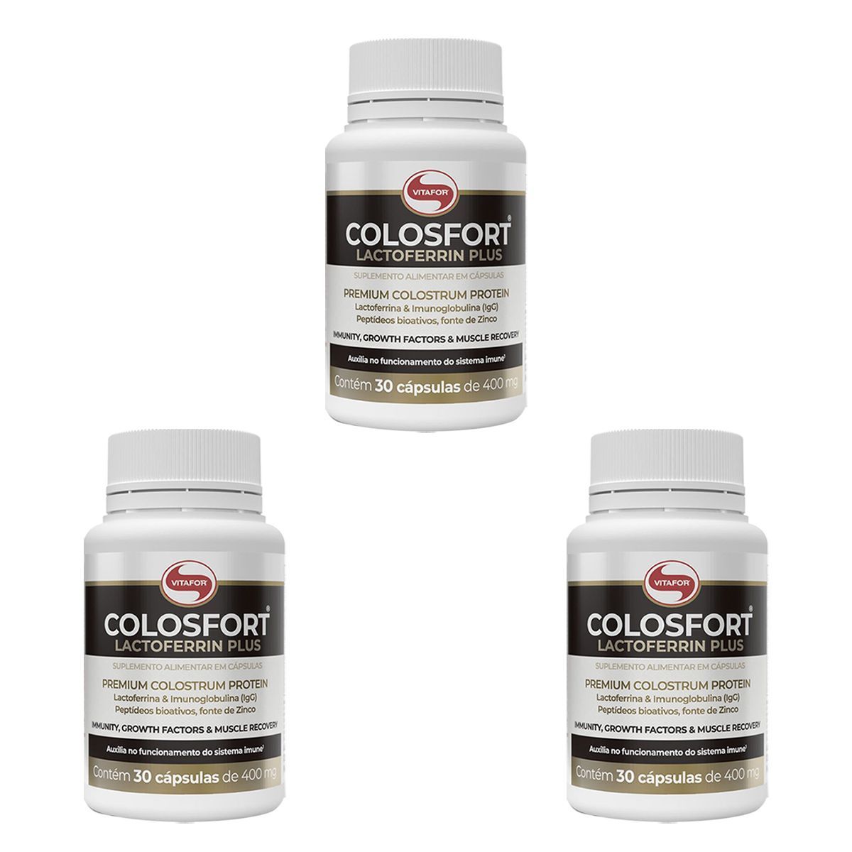 Kit 3X Colosfort Lactoferrin Plus - 30 C�psulas - Vitafor