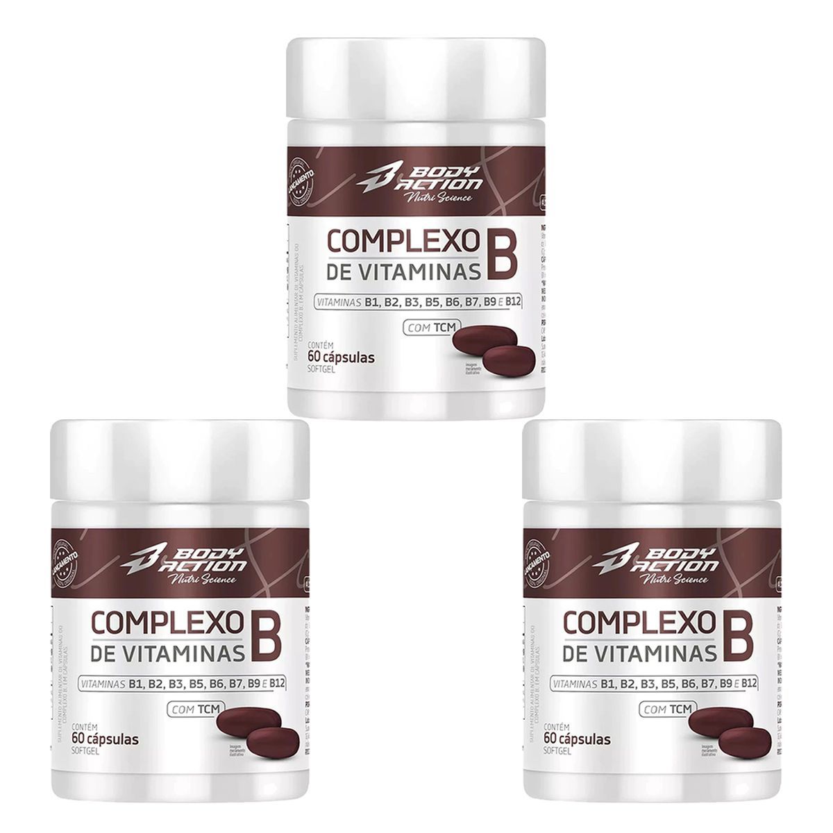 Kit 3X Complexo B - 60 C�psulas - Body Action