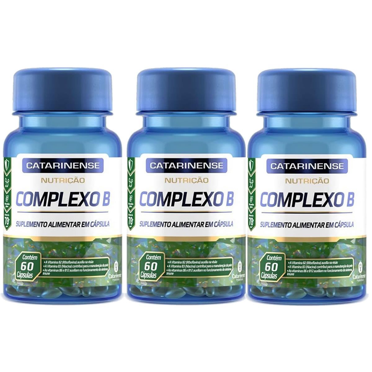 Kit 3X Complexo B - 60 C�psulas - Catarinense Nutri��o