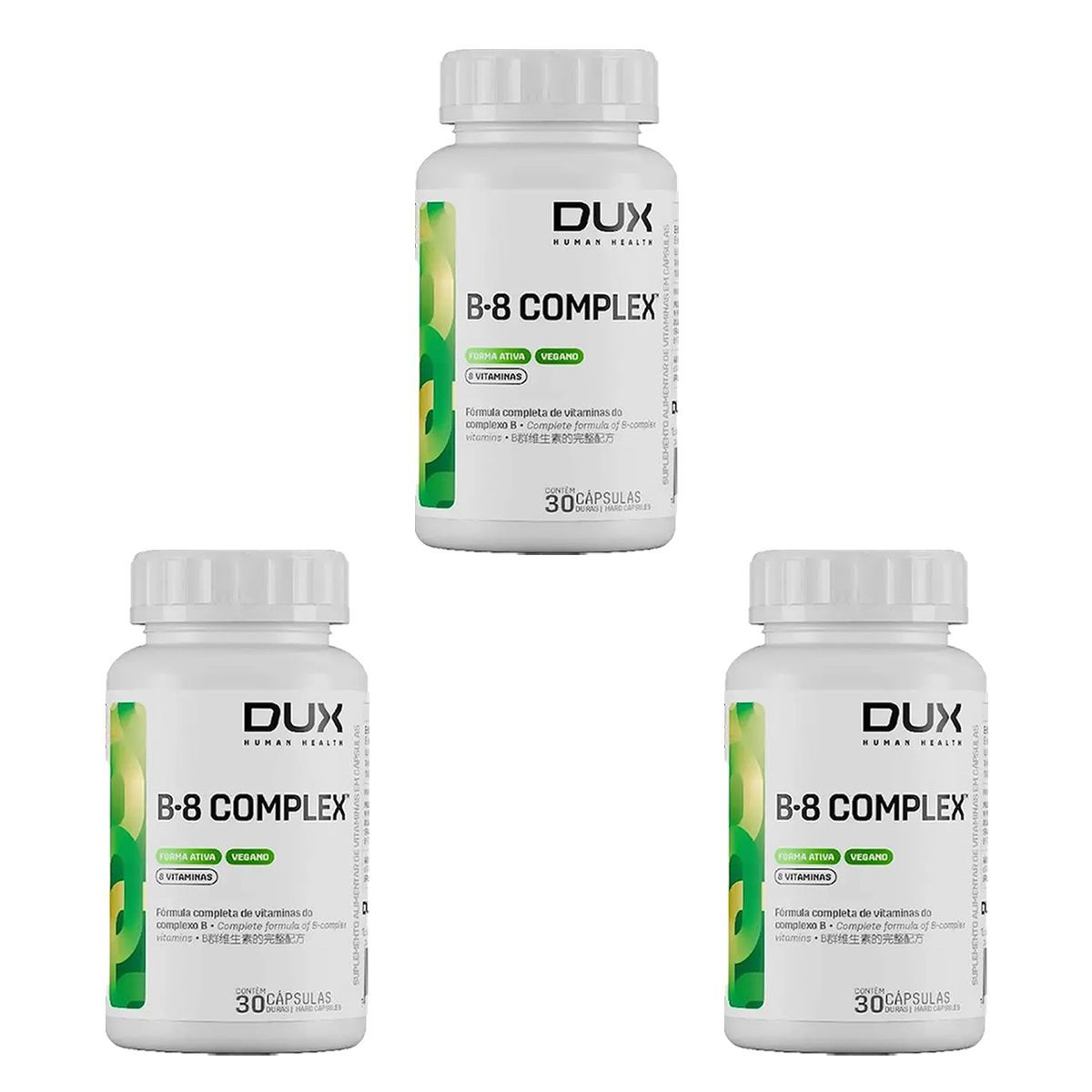 Kit 3X Complexo B-8 - 30 C�psulas - Dux Nutrition