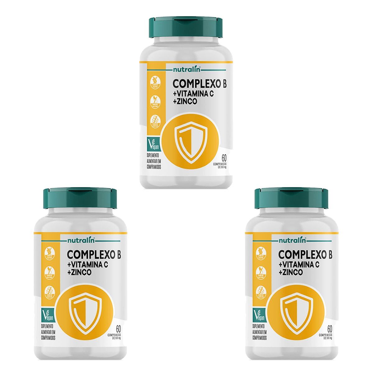 Kit 3X Complexo B com Vitamina C e Zinco - 60 Comprimidos - Nutral�n