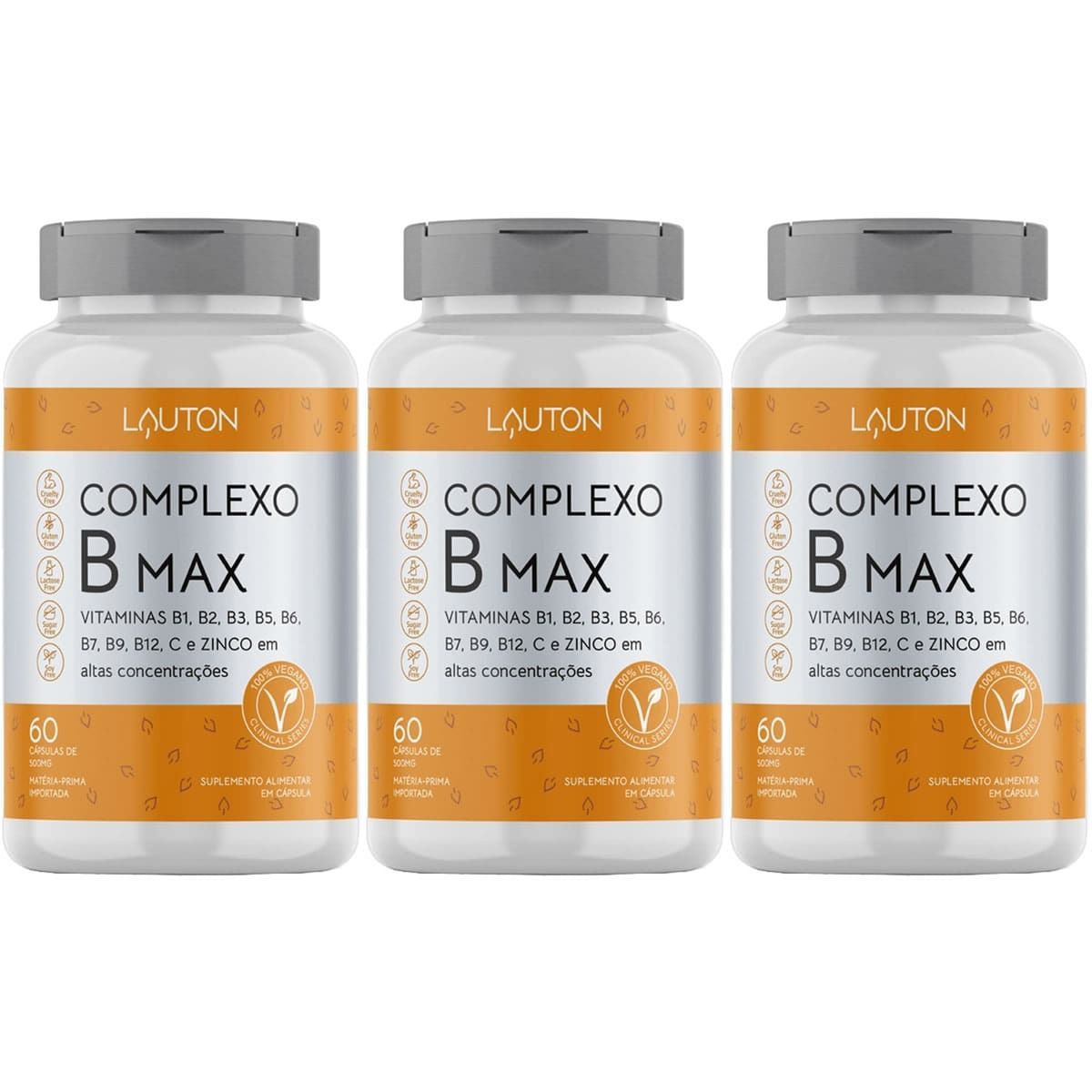 Kit 3X Complexo B Max - 60 C�psulas - Lauton Nutrition