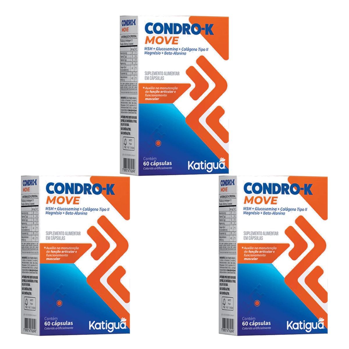 Kit 3X Condro-K Move - 60 C�psulas - Katigu�