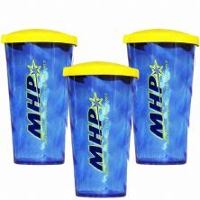 Kit 3X Copo com tampa - 600ml Azul - MHP