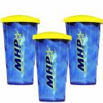 Kit 3X Copo com tampa - 600ml Azul - MHP