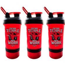 Kit 3X Coqueteleira 2 Doses - 450 ml Vermelha - IntegralM�dica
