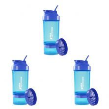 Kit 3X Coqueteleira 3 Partes - 500ml Azul - NewNutrition