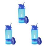 Kit 3X Coqueteleira 3 Partes - 500ml Azul - NewNutrition