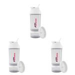 Kit 3X Coqueteleira 3 Partes - 500ml Transparente - NewNutrition