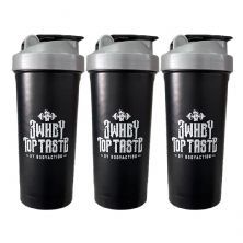 Kit 3X Coqueteleira 3 Whey Top Taste - 600ml Preta - Body Action