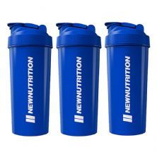 Kit 3X Coqueteleira - 600ml Azul - Newnutrition