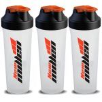 Kit 3X Coqueteleira - 600ml Branca/Laranja - New Millen