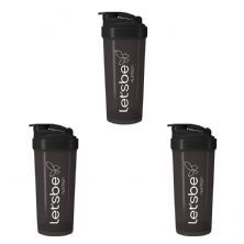 Kit 3X Coqueteleira 600ml Fum� - LetsBe Nutrition