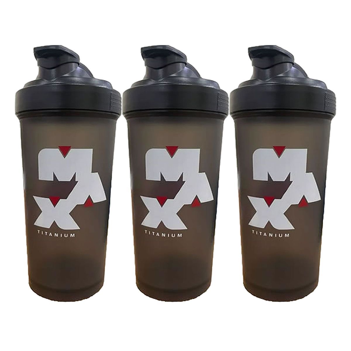 Kit 3X Coqueteleira - 600ml Fum� - Max Titanium