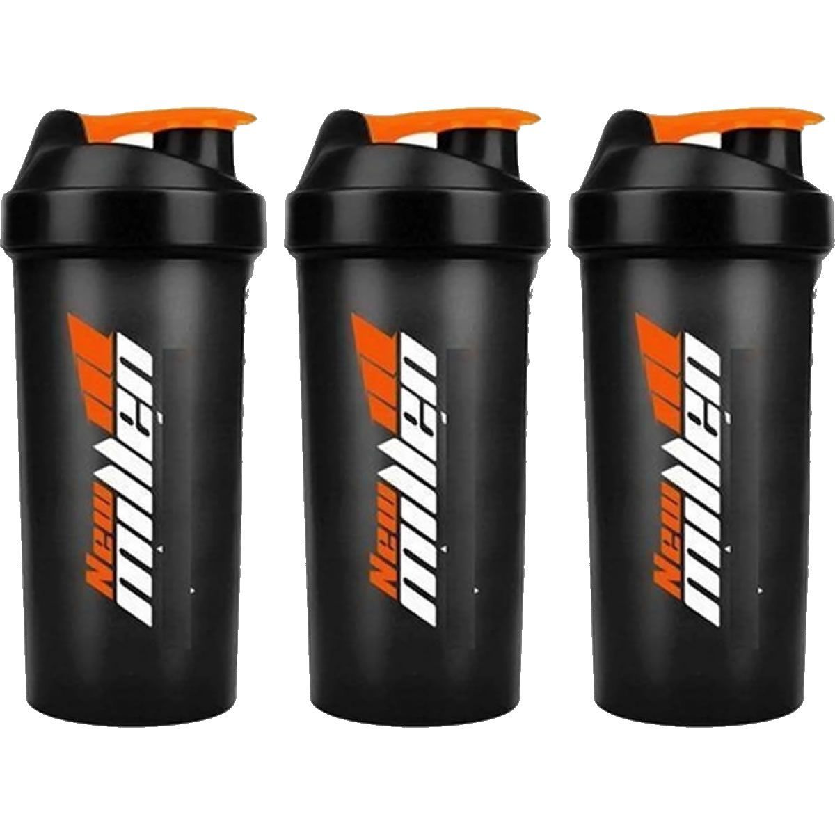 Kit 3X Coqueteleira - 600ml Fume Tampa Preta - New Millen
