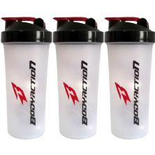 Kit 3X Coqueteleira - 600ml Preto/Vermelho - BodyAction