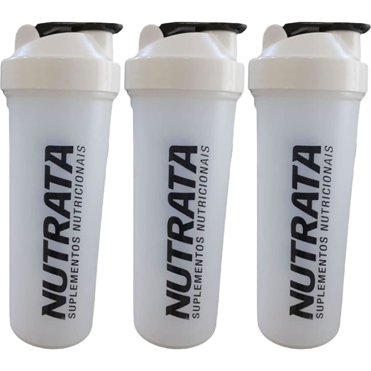 Kit 3X Coqueteleira - 600ml Transparente - Nutrata