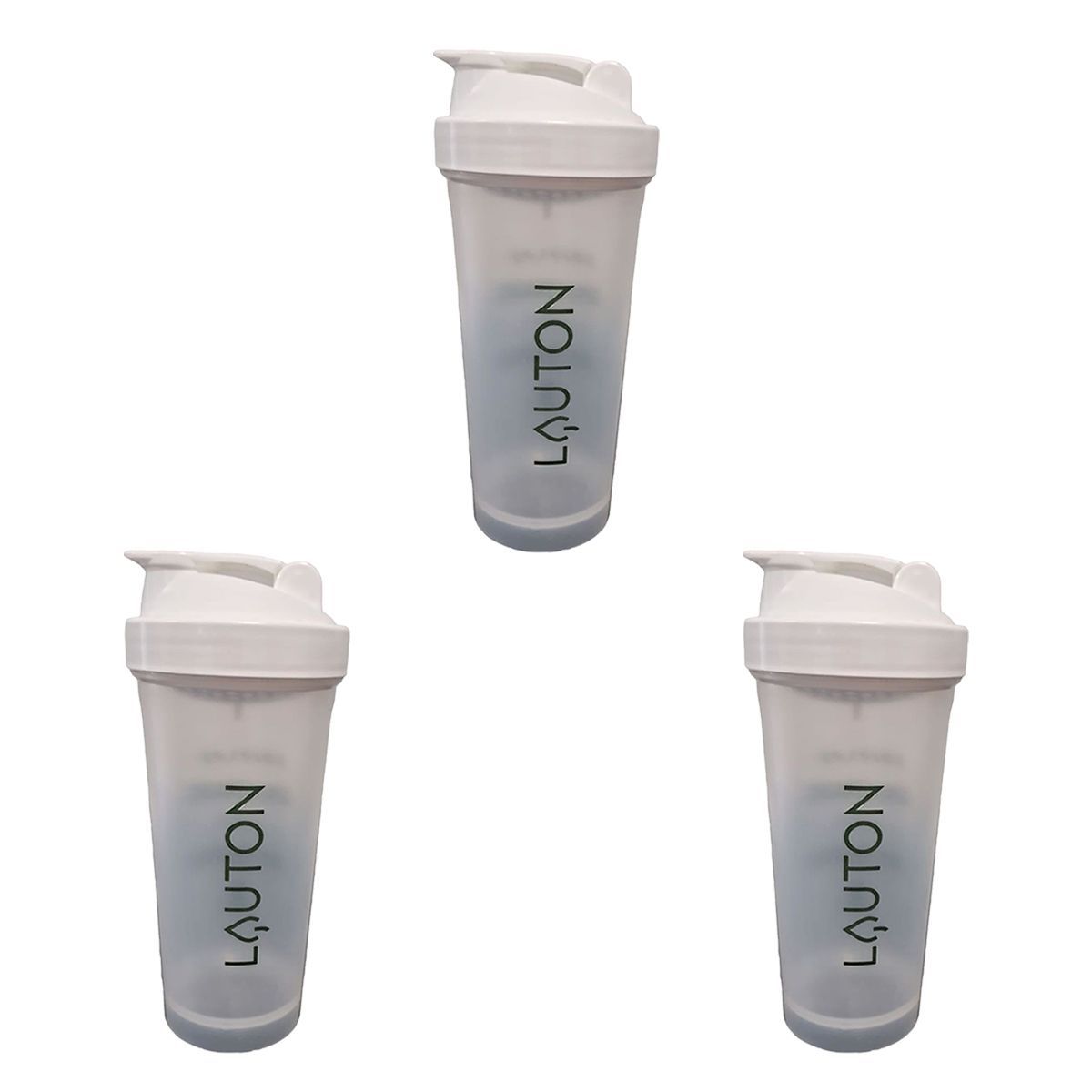 Kit 3X Coqueteleira - 600ml Verde e Branca - Lauton Nutrition