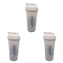 Kit 3X Coqueteleira - 600ml Verde e Branca - Lauton Nutrition