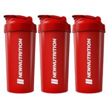 Kit 3X Coqueteleira - 600ml Vermelho - Newnutrition