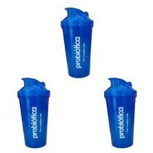 Kit 3X Coqueteleira - 700ml Azul - Probi�tica