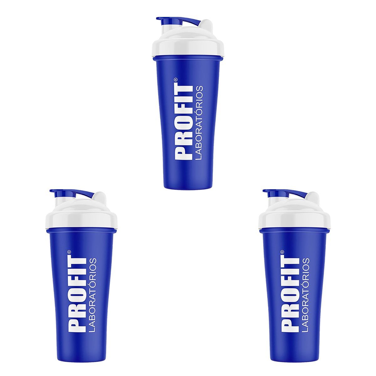 Kit 3X Coqueteleira - 700ml Azul - Profit Labs