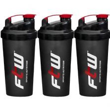 Kit 3X Coqueteleira - 700ml Preta - FTW