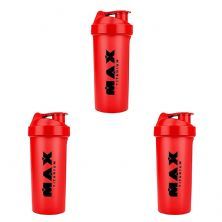 Kit 3X Coqueteleira - 700ml Vermelha - Max Titanium
