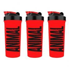 Kit 3X Coqueteleira Animal - 600ml Vermelha - Universal Nutrition