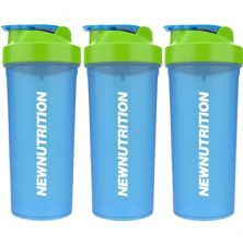 Kit 3X Coqueteleira Azul Com Tampa Verde - NewNutrition
