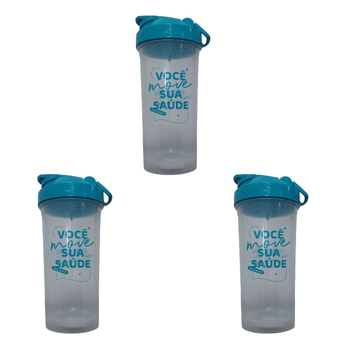 Kit 3X Coqueteleira B�sic - 600ml - Equaliv