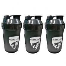 Kit 3X Coqueteleira com Compartimento - 500ml Preto - Under Labz