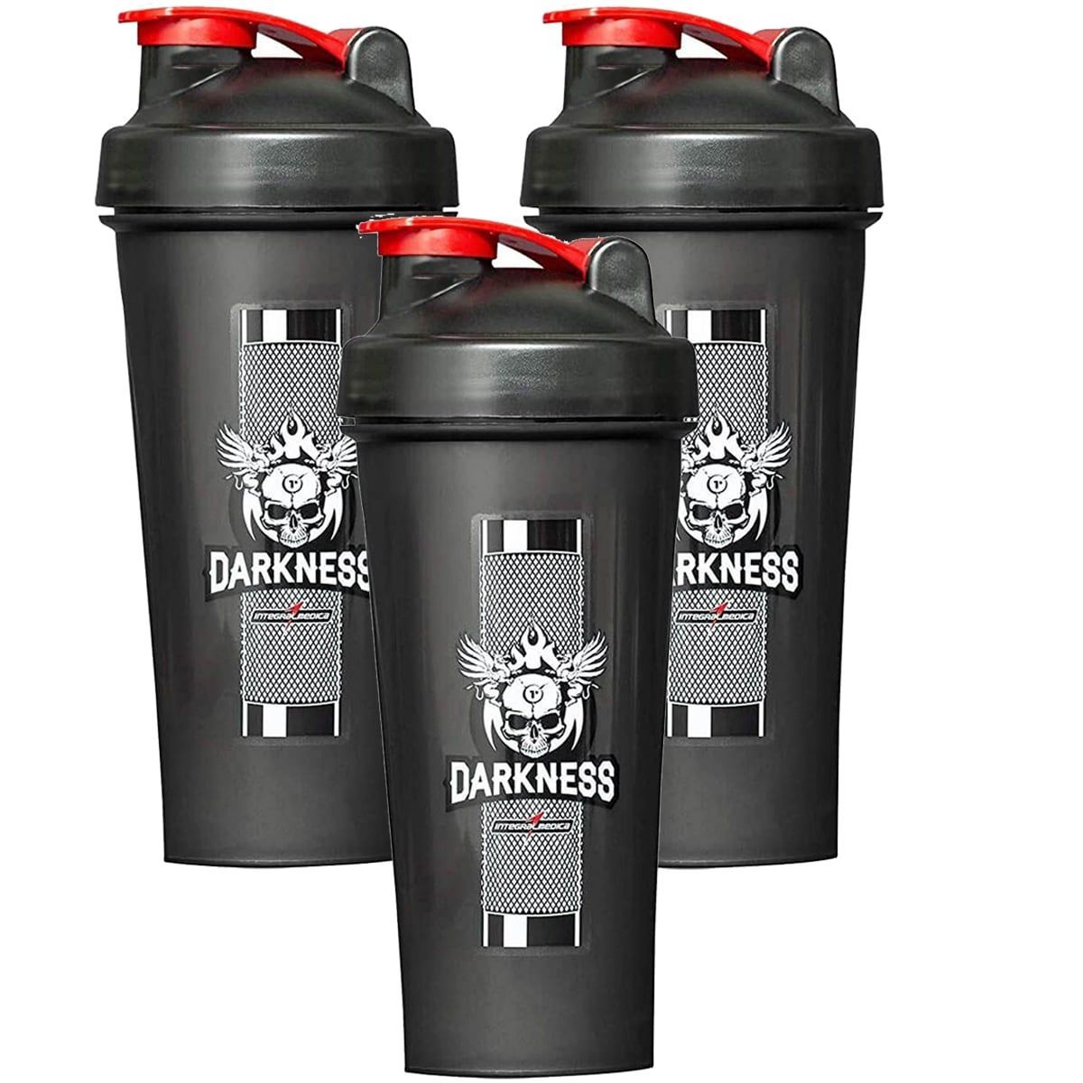 Kit 3X Coqueteleira Darkness - 600ml - Integralm�dica