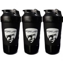 Kit 3X Coqueteleira Duas Doses - 500ml Preta - Under Labz