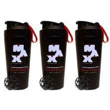Kit 3X Coqueteleira Imp - 700ml Preta - Max Titanium
