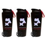 Kit 3X Coqueteleira Imp - 700ml Preta - Max Titanium