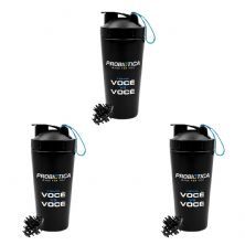 Kit 3X Coqueteleira Imp - 700ml Preta - Probi�tica