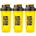 Kit 3X Coqueteleira Nuclear Rush - 600ml Amarela - BodyAction