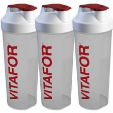 Kit 3X Coqueteleira Sa�de com Vitafor - 600ml  Transparente  - Vitafor