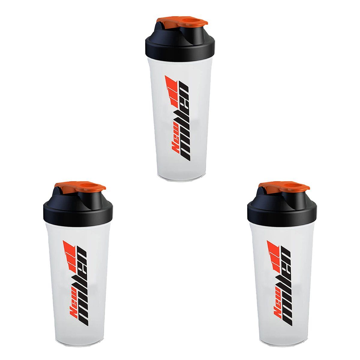 Kit 3X Coqueteleira Simples - 600ml Transparente - New Millen