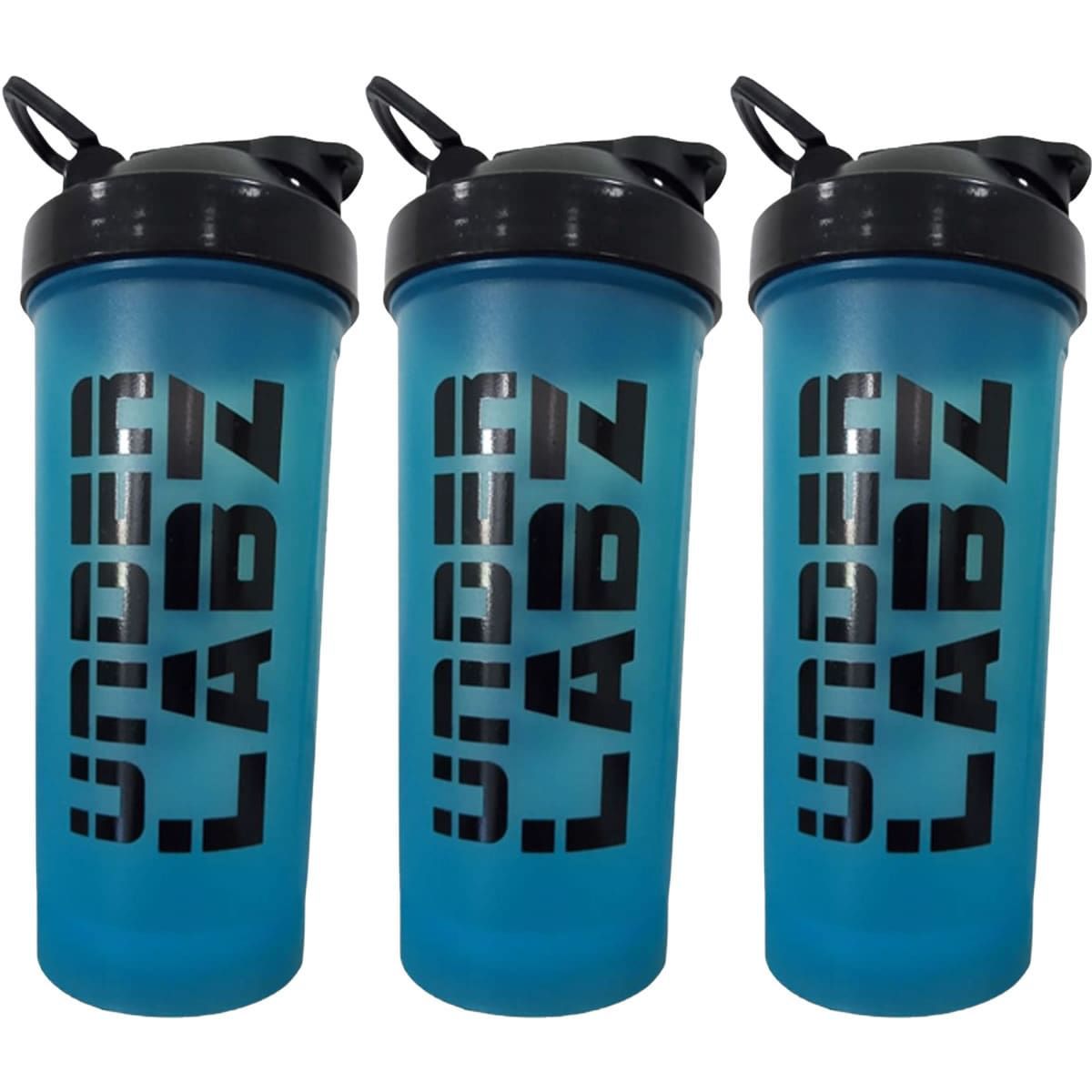 Kit 3X Coqueteleira Slim - 600ml Azul - Under Labz