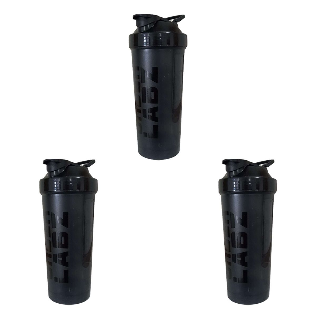 Kit 3X Coqueteleira Slim - 600ml Preta- Under Labz