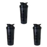 Kit 3X Coqueteleira Slim - 600ml Preta- Under Labz