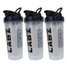 Kit 3X Coqueteleira Slim - 600ml Transparente - Under Labz