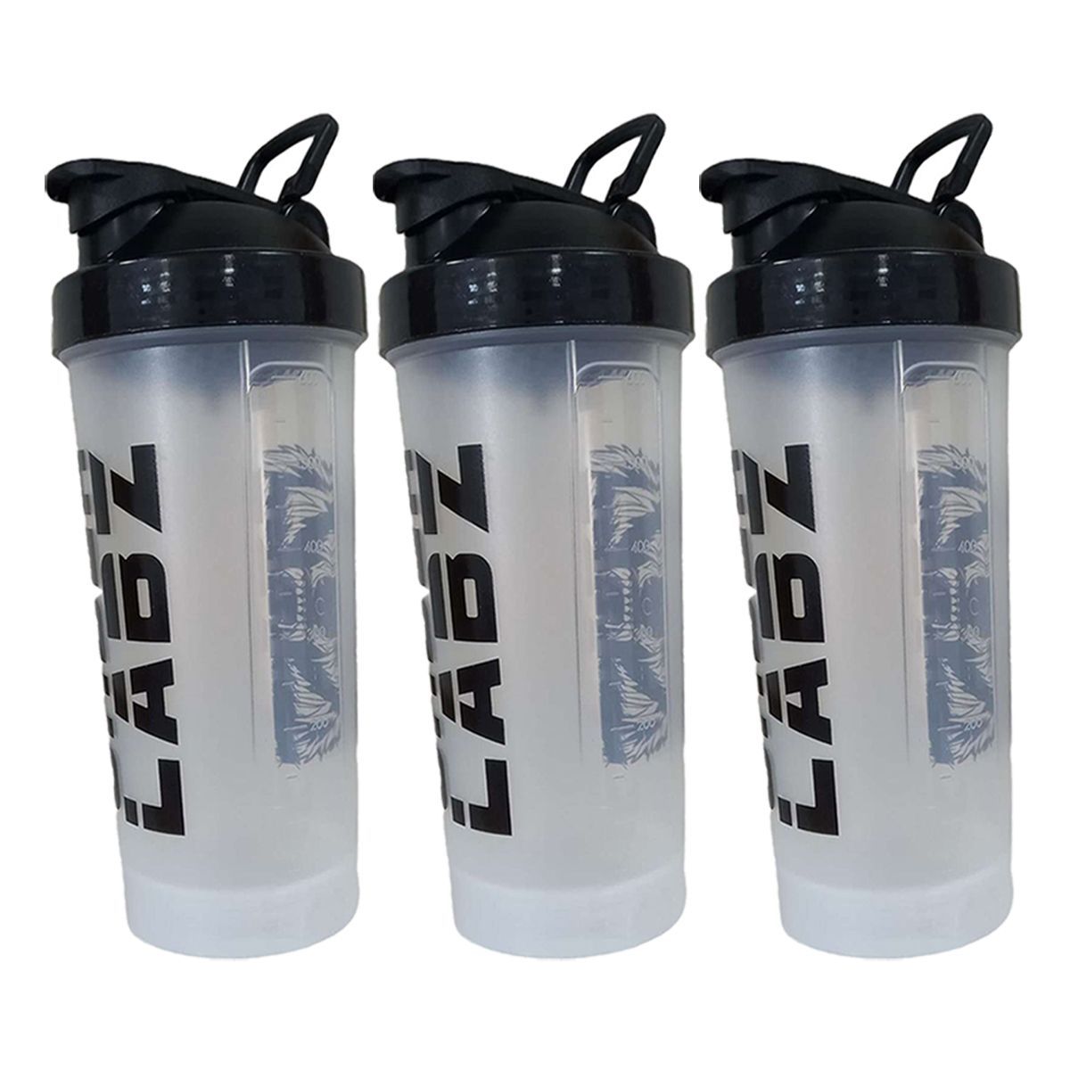 Kit 3X Coqueteleira Slim - 600ml Transparente - Under Labz