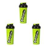 Kit 3X Coqueteleira Slim Estampada - 600ml Verde Neon - NewNutrition