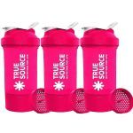 Kit 3X Coqueteleira Smart Duo Plus - 600ml Rosa - True Source