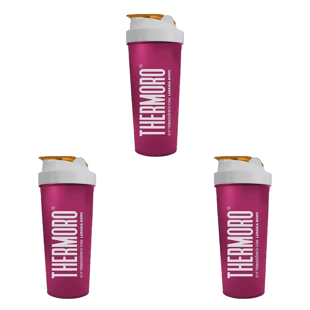 Kit 3X Coqueteleira Thermoro - 600ml Vermelho Vinho - Body Action