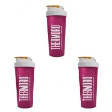 Kit 3X Coqueteleira Thermoro - 600ml Vermelho Vinho - Body Action
