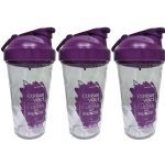 Kit 3X Coqueteleira Transparente/Roxo 500ml - Sanavita